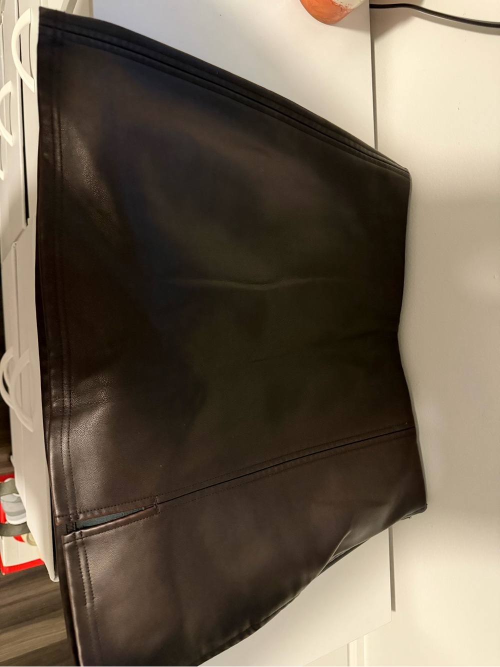 SO Brown leather skirt